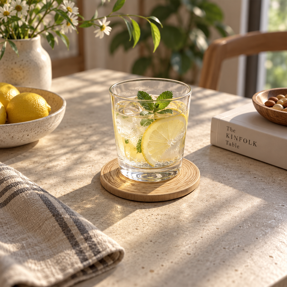 Wood Grain Round Diatom Mud Coaster