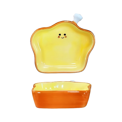 Cute Toast-Shaped Ceramic Serving Dish