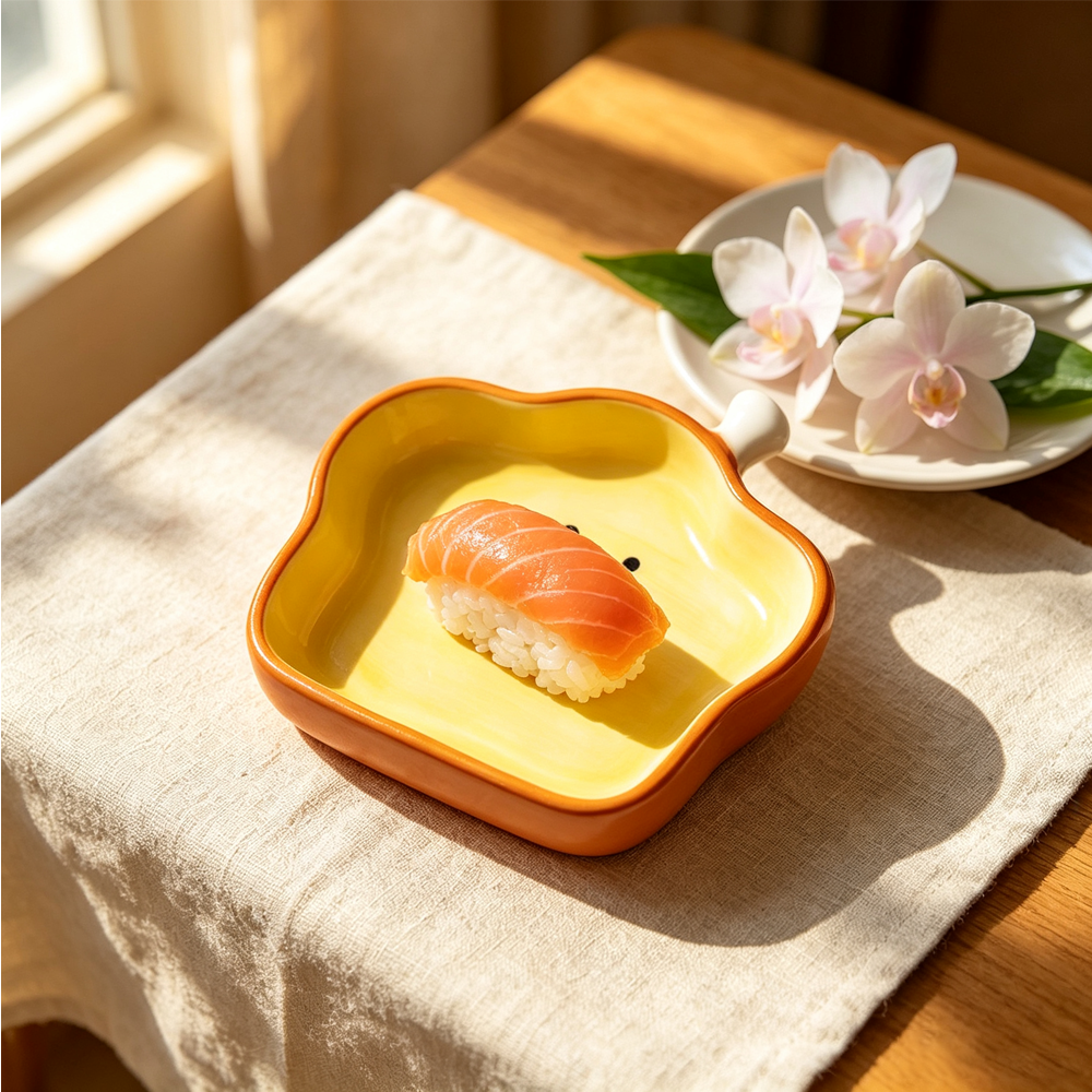 Cute Toast-Shaped Ceramic Serving Dish